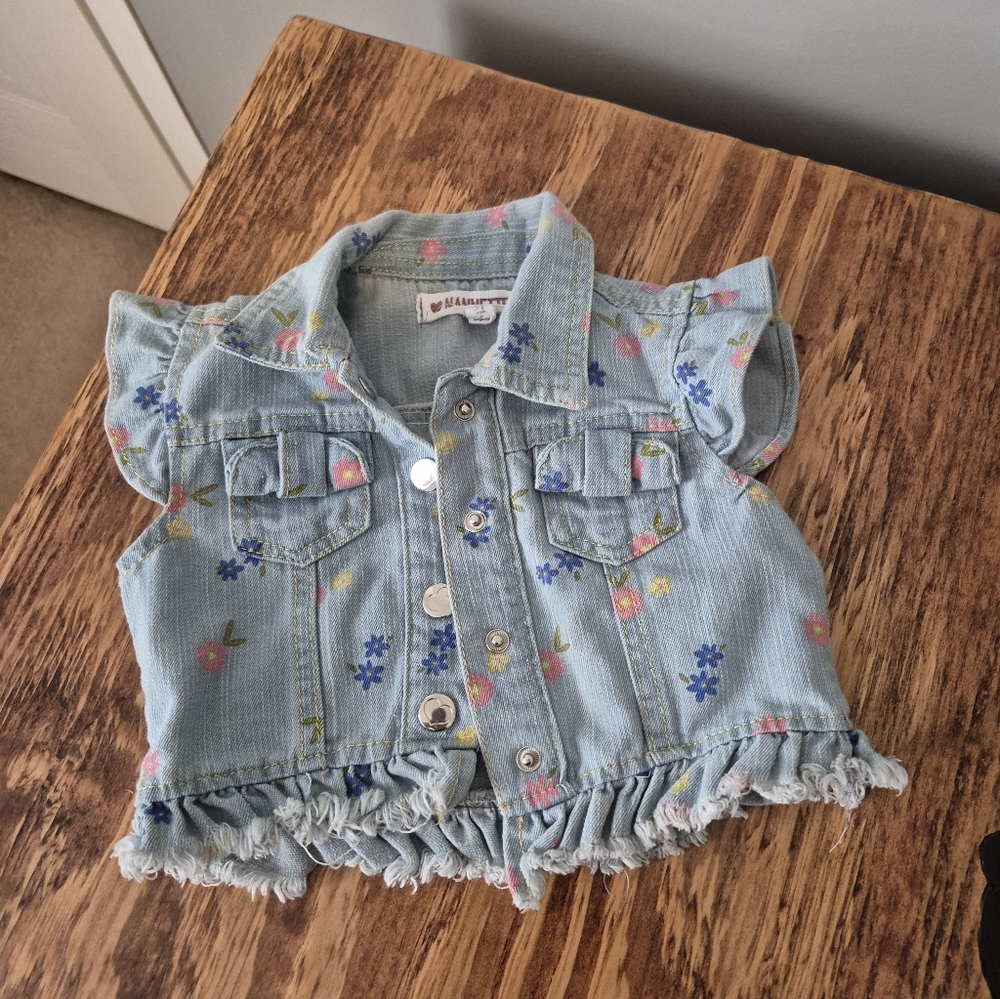 Nannette Blue Floral Jean Jacket for Kids